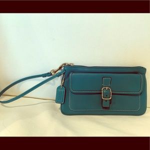 Teal Coach wristlet